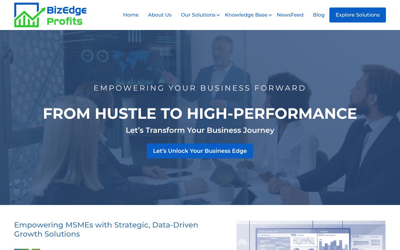 Screenshot of bizedgeprofits.com