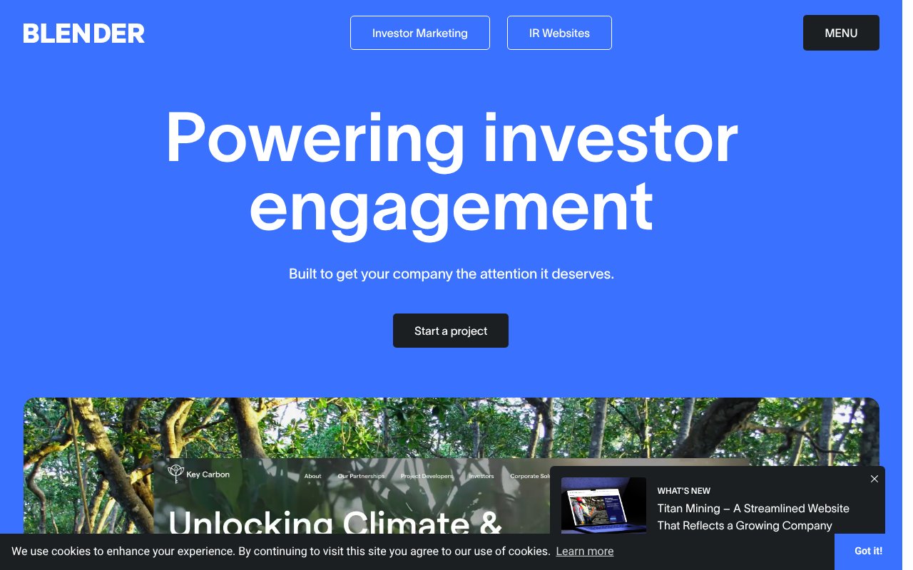 Screenshot of blendermedia.com