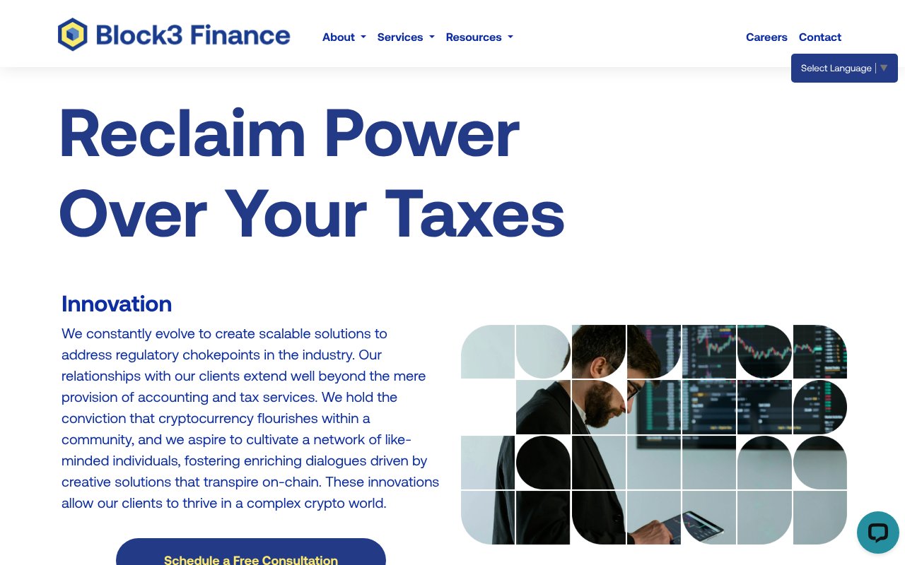 Screenshot of block3finance.com