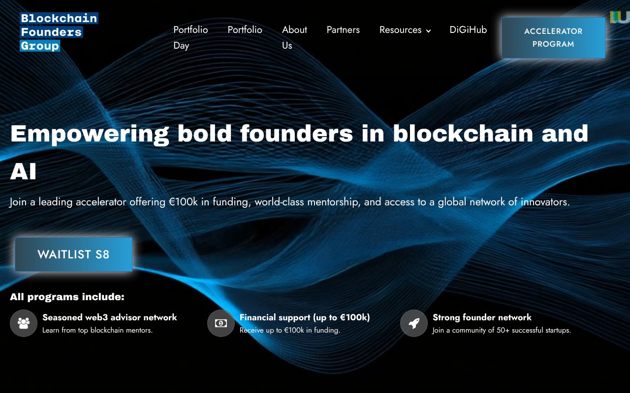 Screenshot of blockchain-founders.io