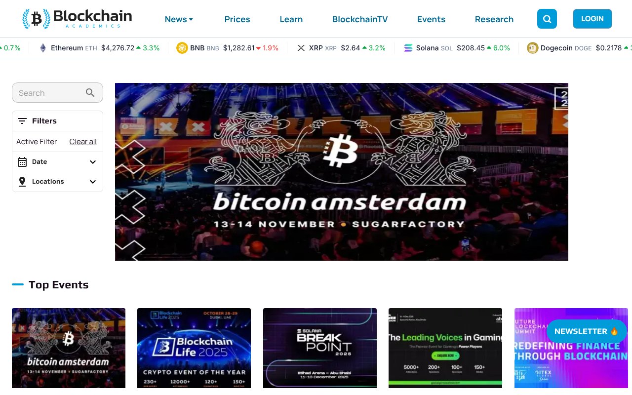 Screenshot of blockchainacademics.com