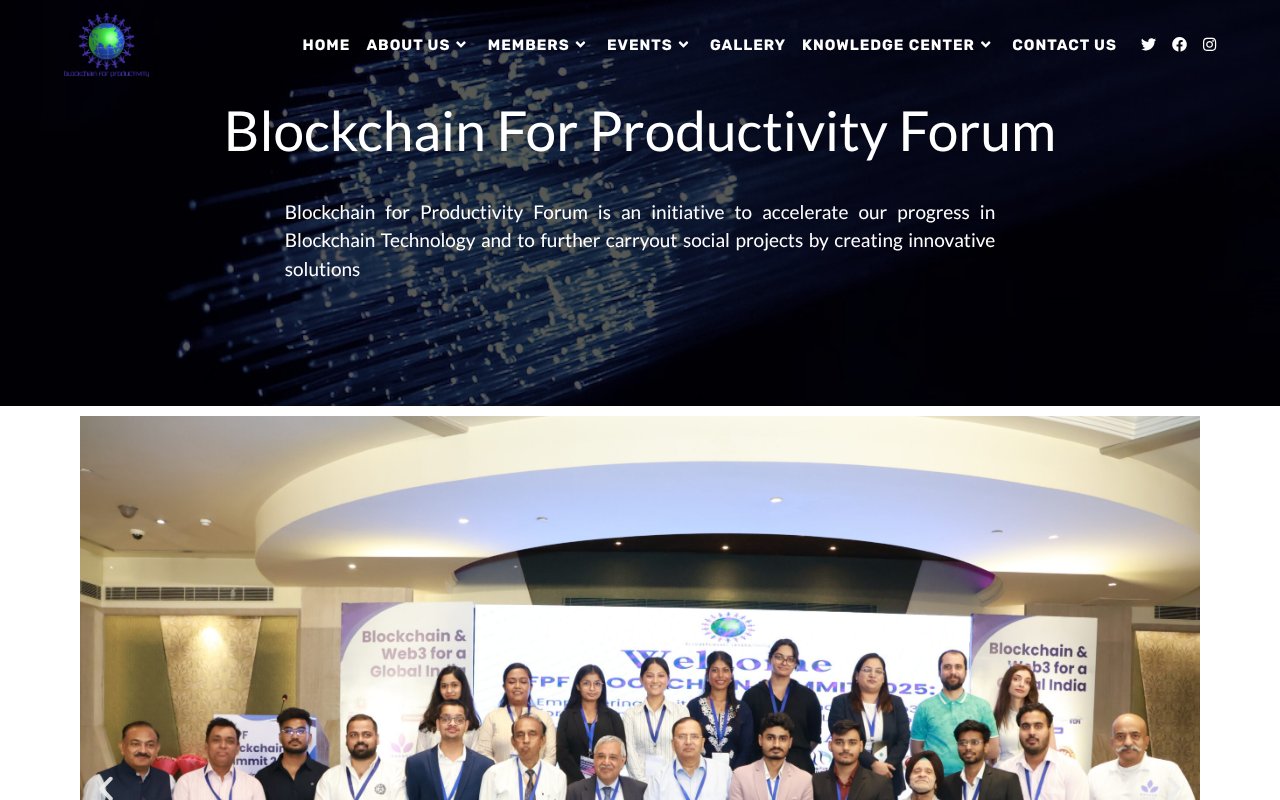 Screenshot of blockchainforproductivity.in