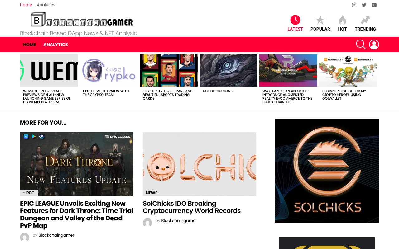 Screenshot of blockchaingamer.net