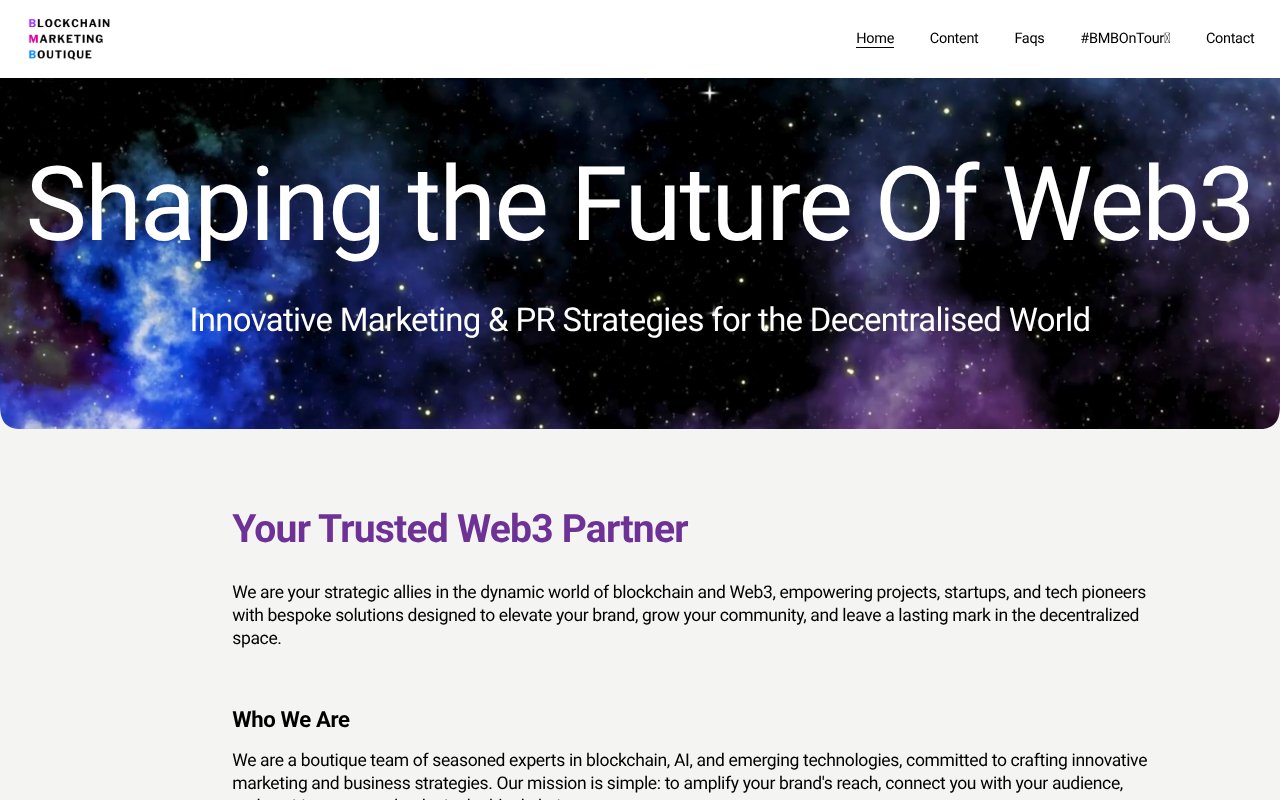 Screenshot of blockchainmarketingboutique.com