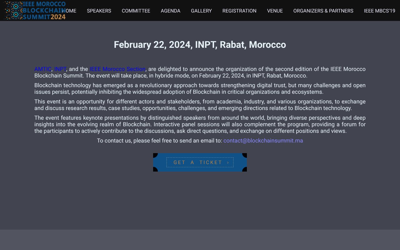 Screenshot of blockchainsummit.ma