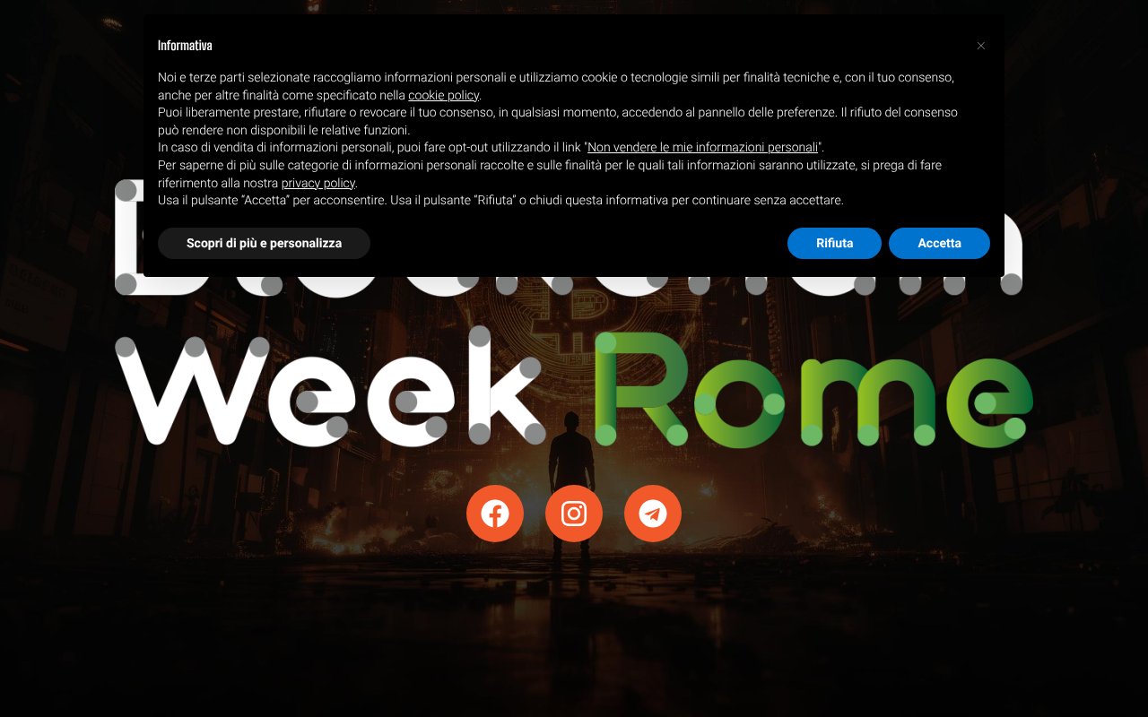 Screenshot of blockchainweekrome.com