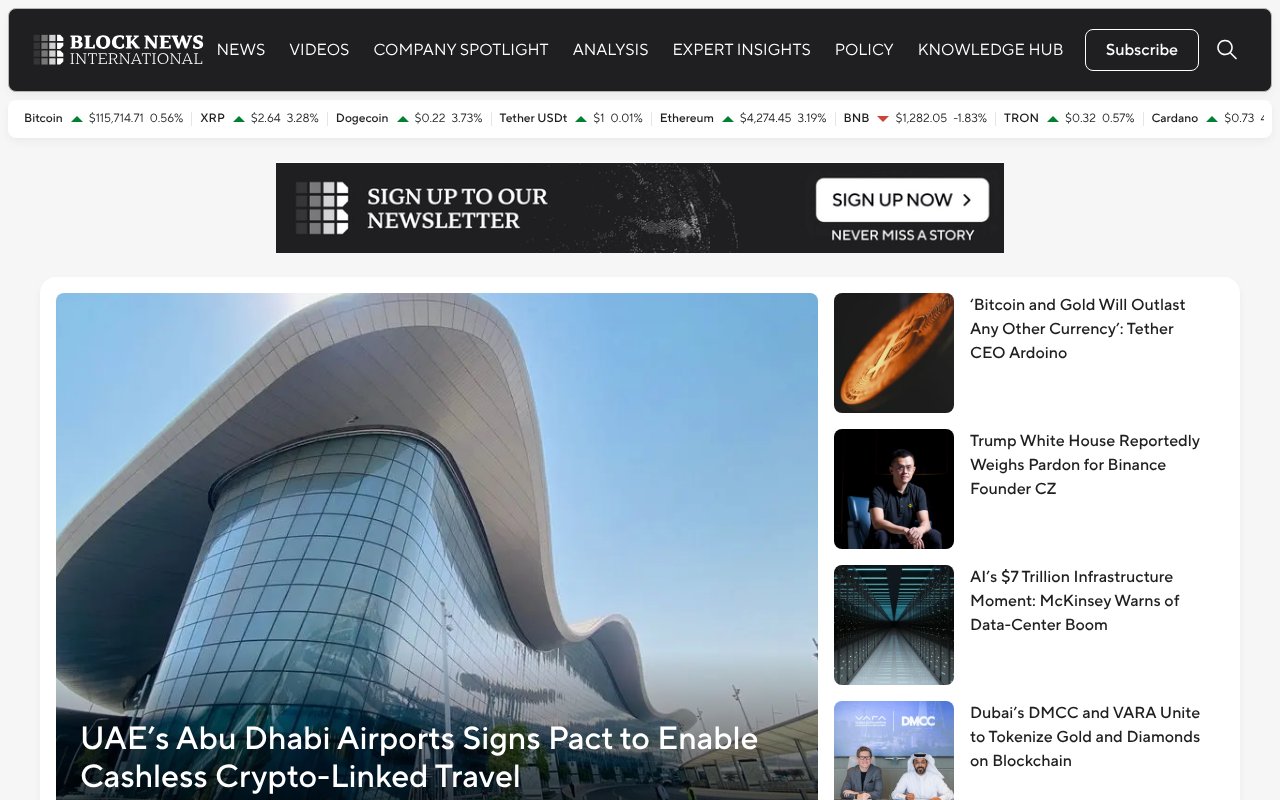 Screenshot of blocknewsint.com