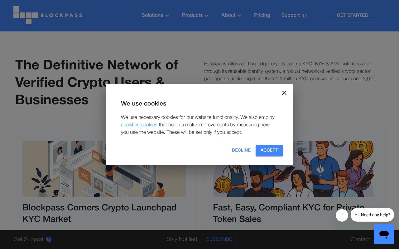 Screenshot of blockpass.org