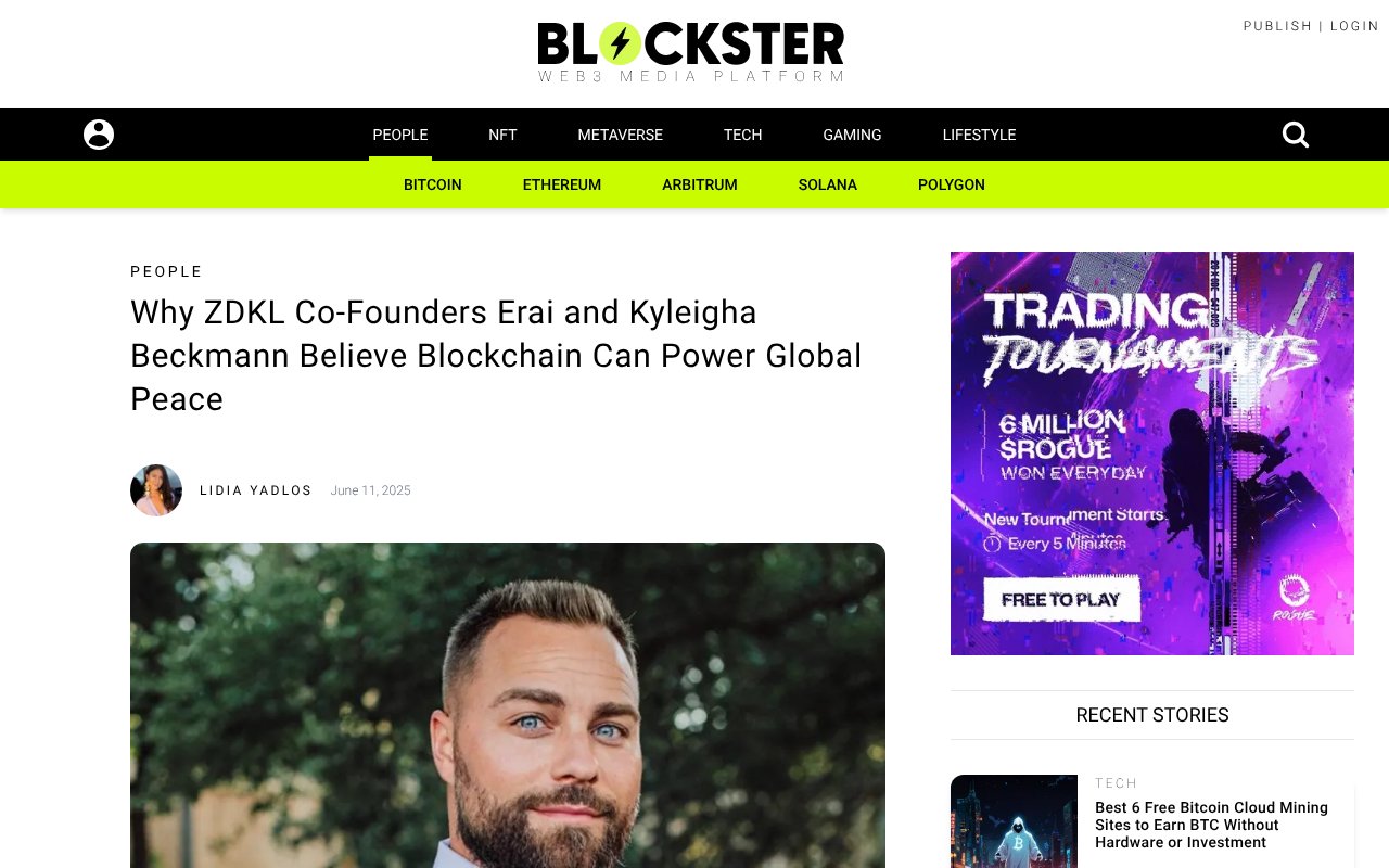 Screenshot of blockster.com
