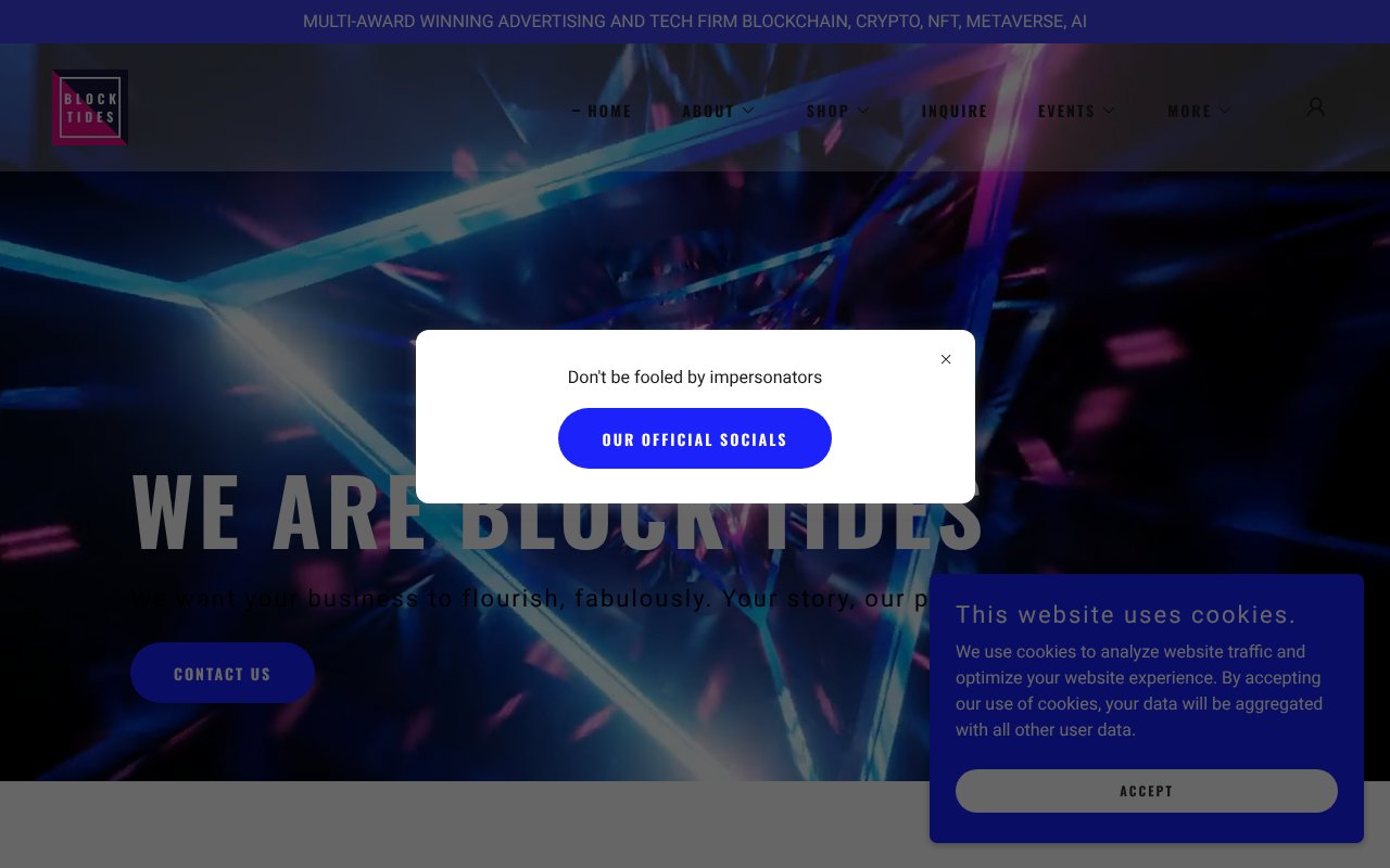 Screenshot of blocktides.com