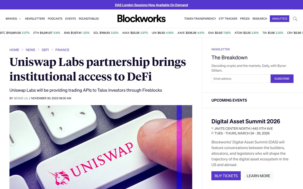 Screenshot of blockworks.co