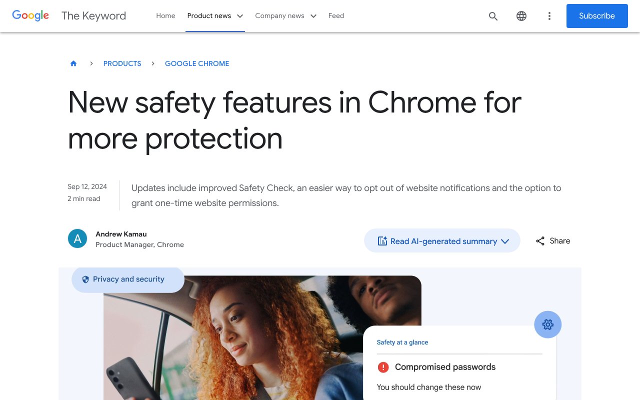 Screenshot of blog.google