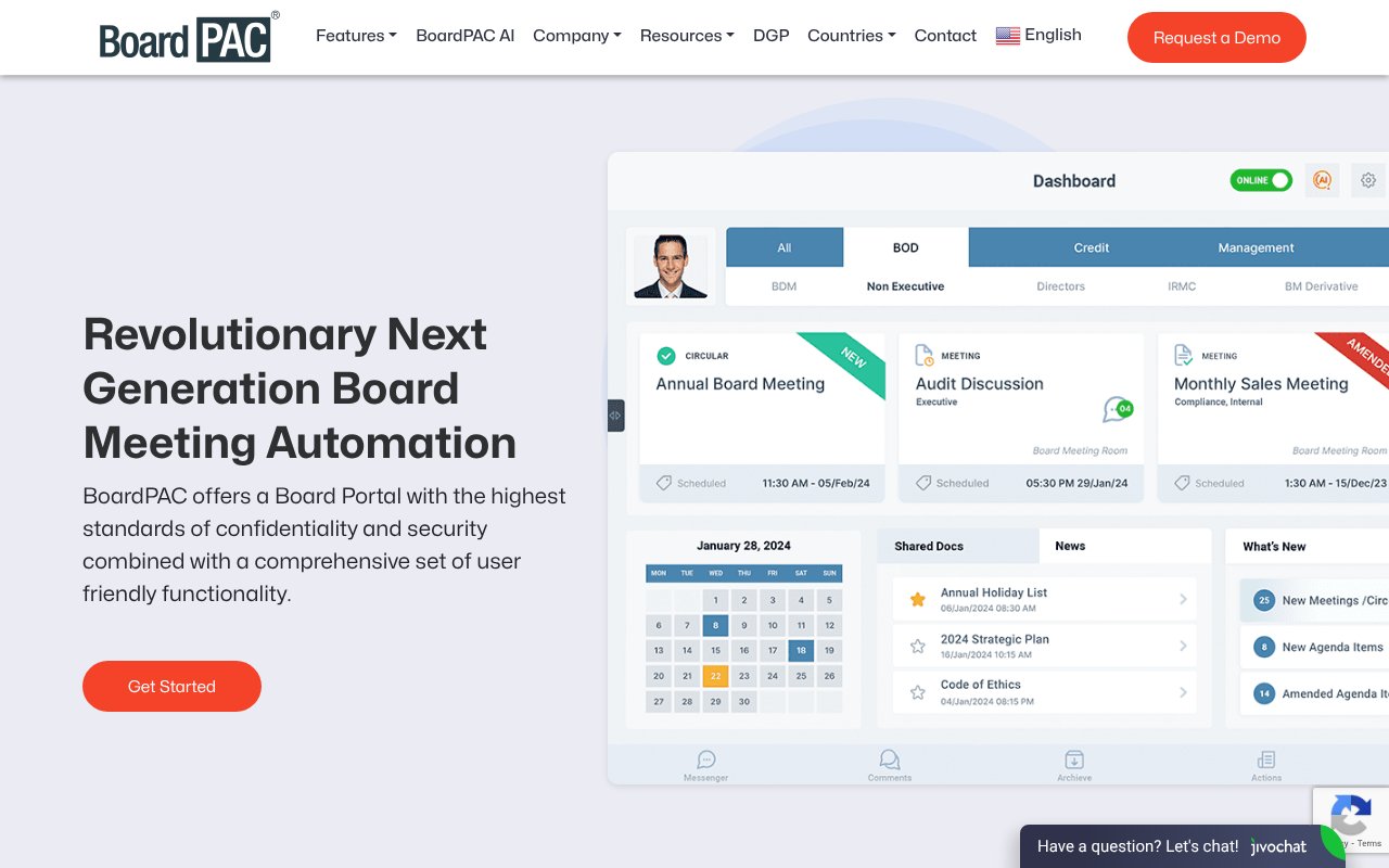 Screenshot of boardpac.co