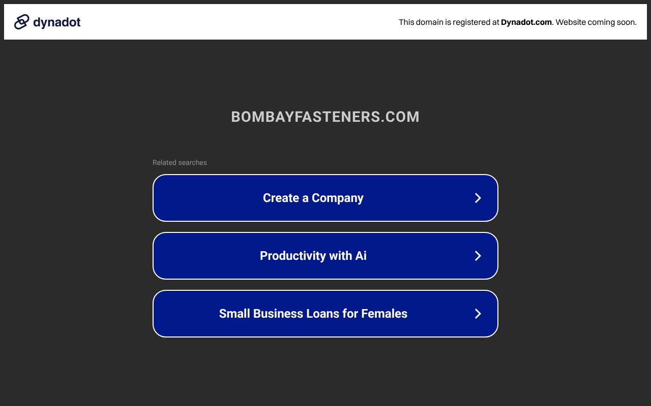 Screenshot of bombayfasteners.com
