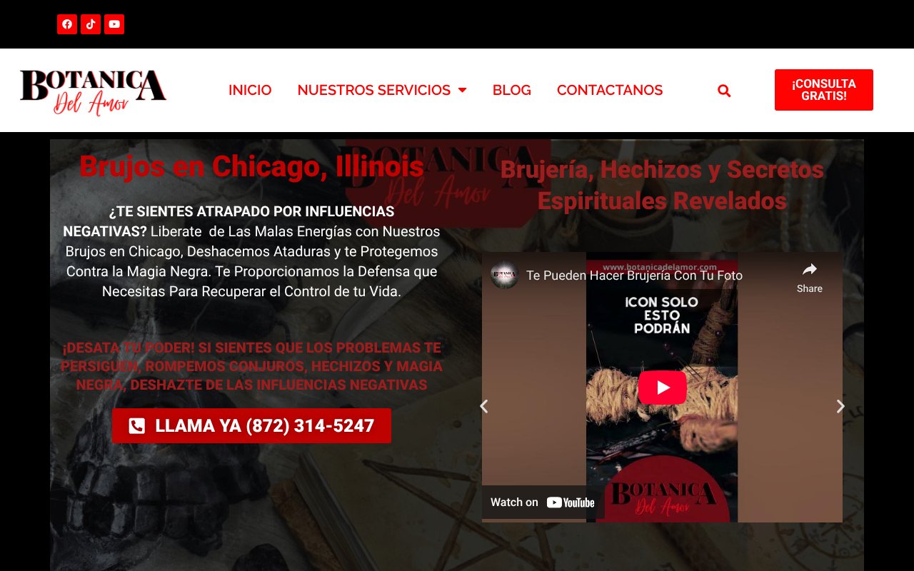 Screenshot of botanicadelamor.com