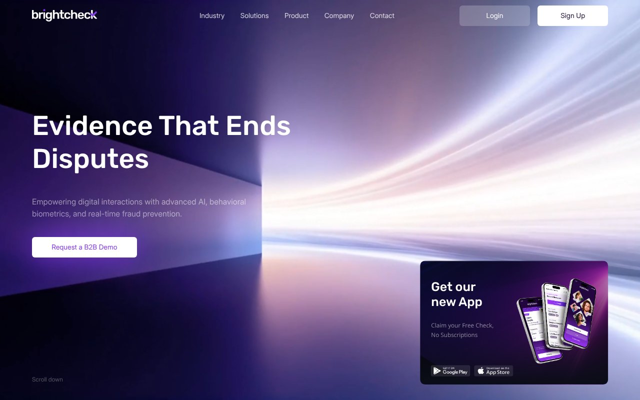 Screenshot of brightcheck.com