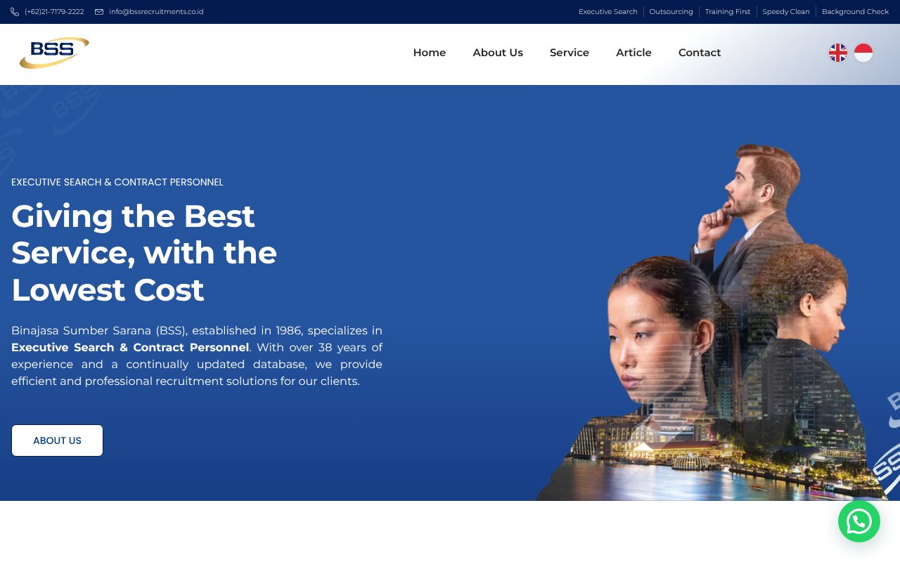 Screenshot of bssrecruits.co.id