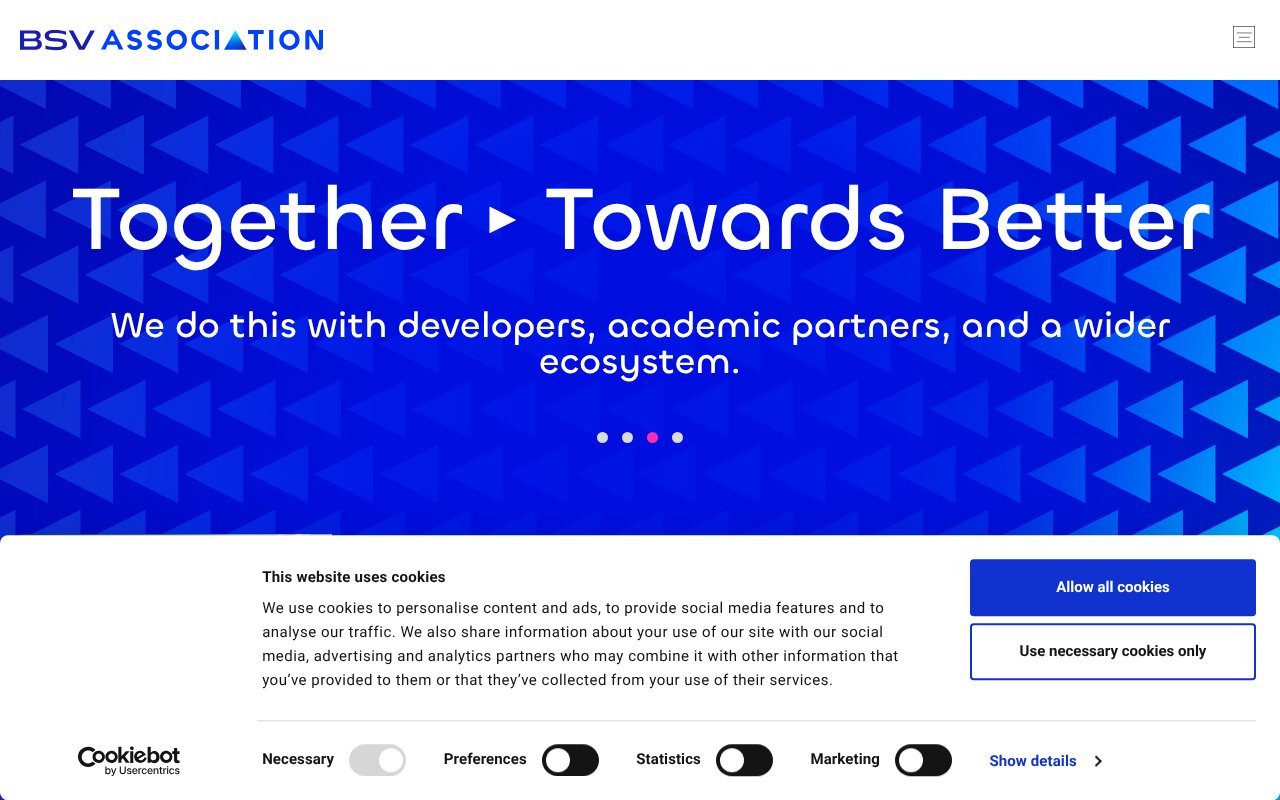 Screenshot of bsvblockchain.org