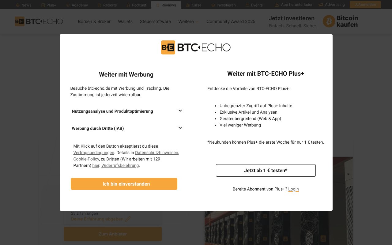 Screenshot of btc-echo.de