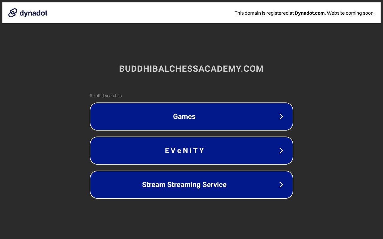 Screenshot of buddhibalchessacademy.com