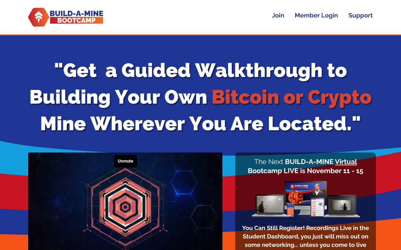 Screenshot of buildamine.com