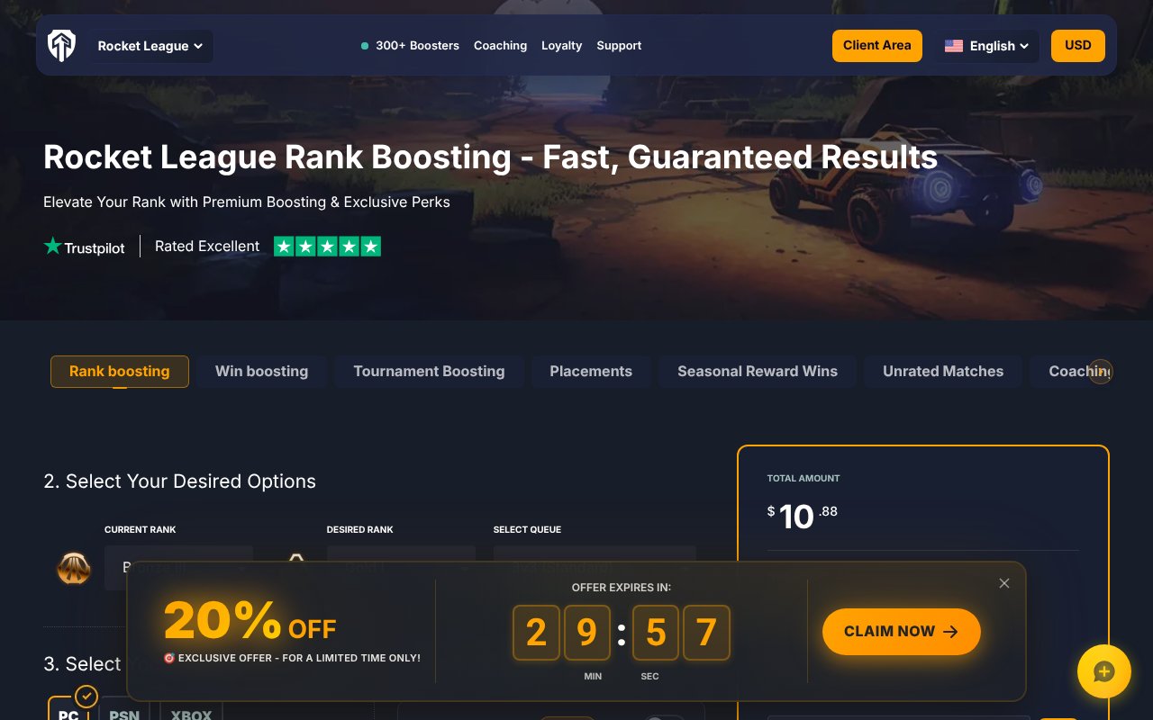 Screenshot of buyboosting.com