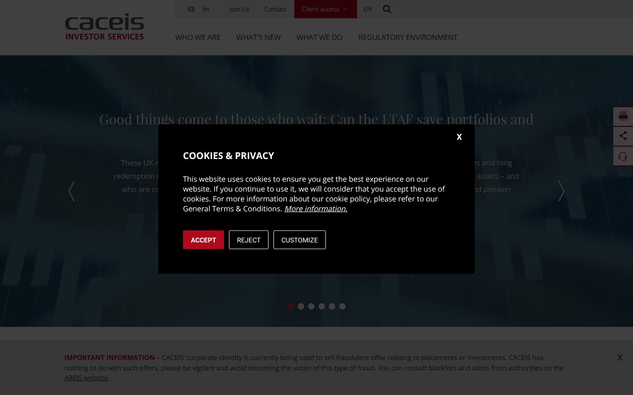 Screenshot of caceis.com