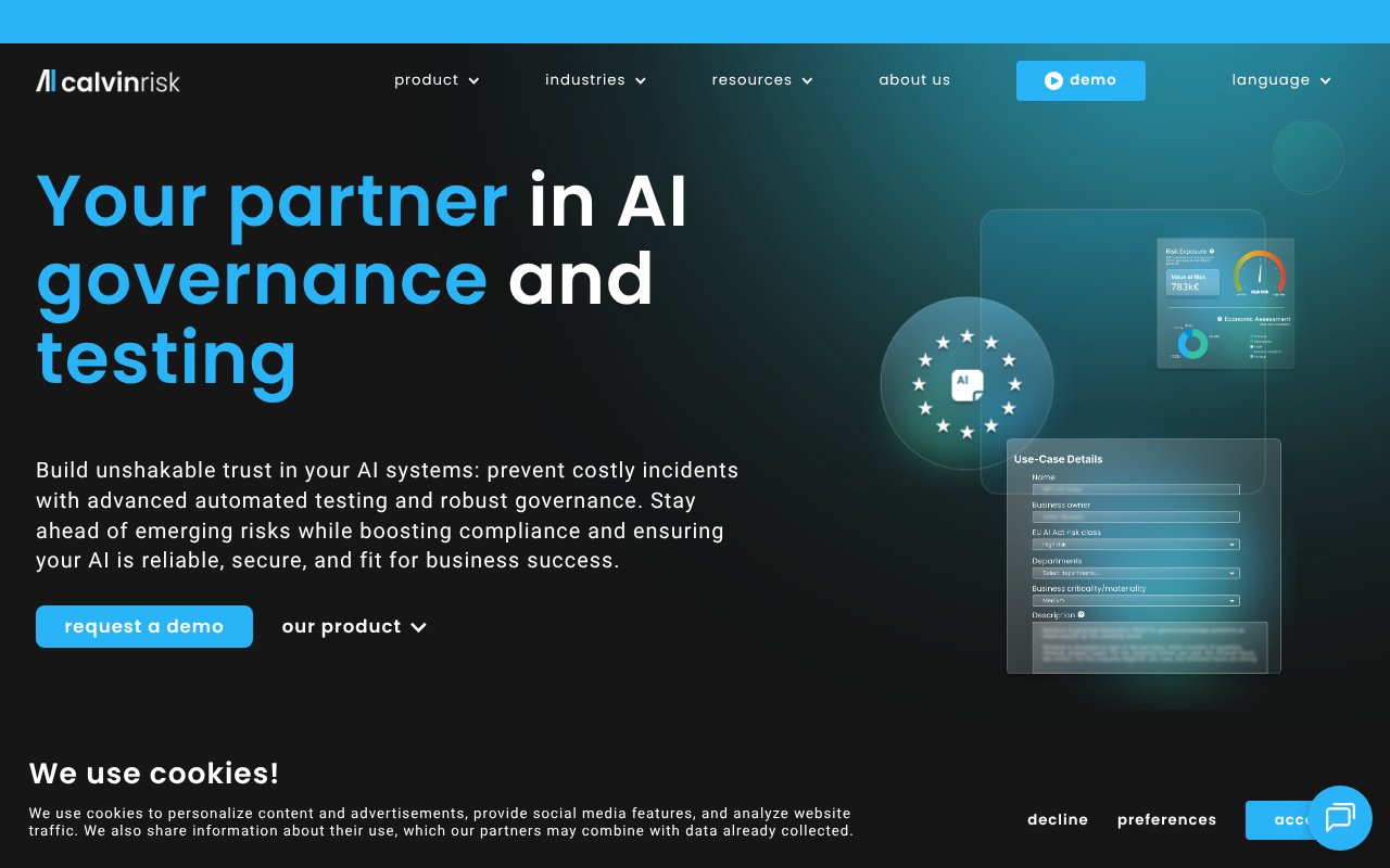 Screenshot of calvin-risk.com