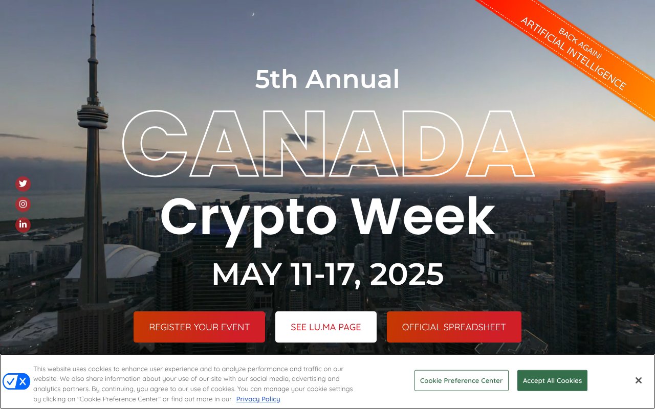 Screenshot of canadacryptoweek.com
