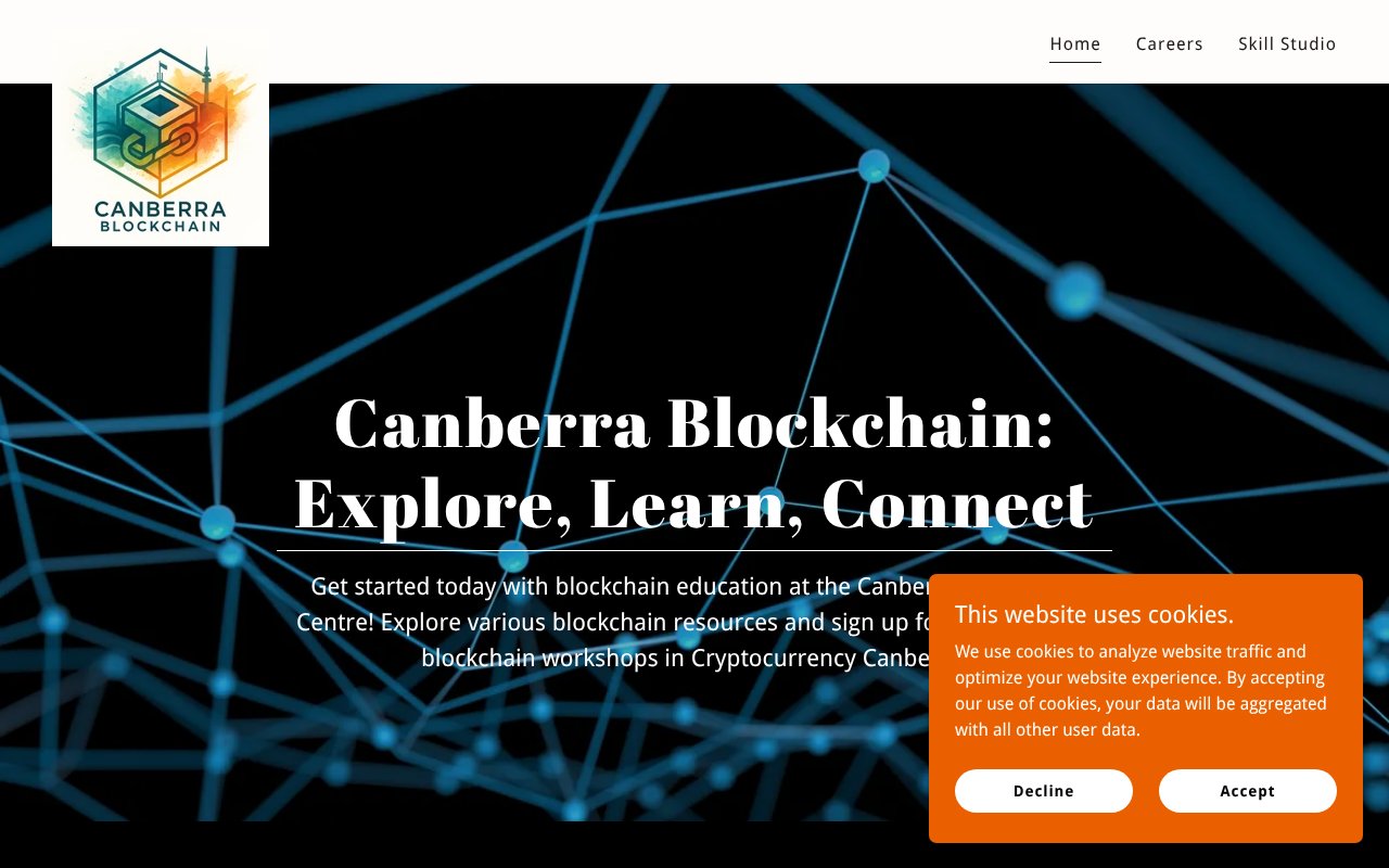 Screenshot of canberrablockchain.com.au