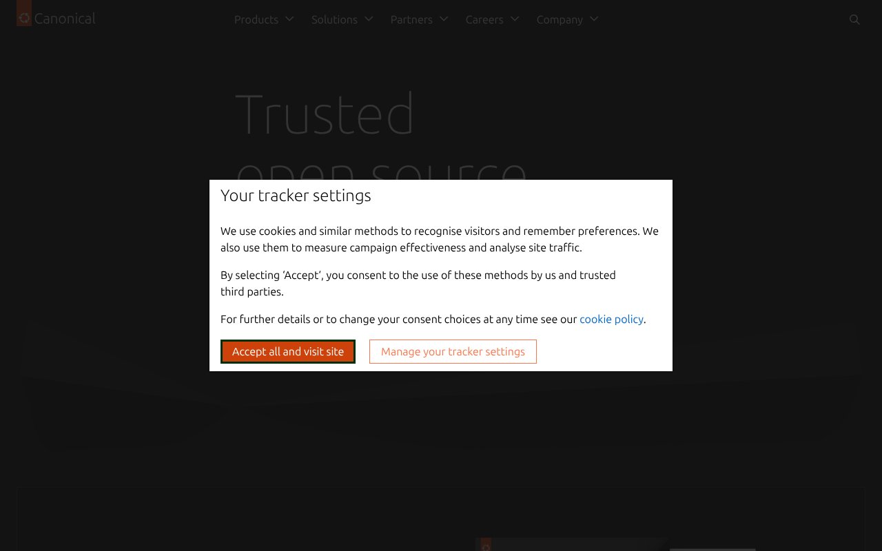 Screenshot of canonical.com