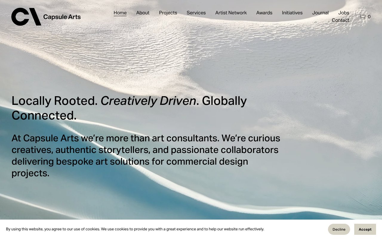 Screenshot of capsulearts.com
