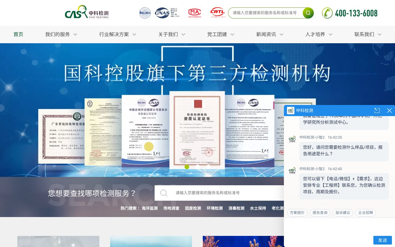 Screenshot of cas-test.com