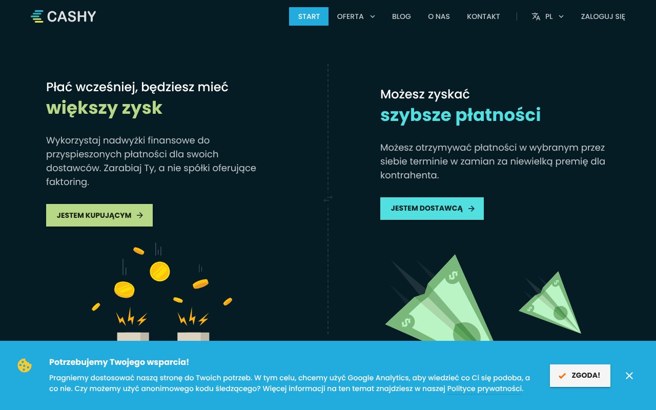 Screenshot of cashy.pl