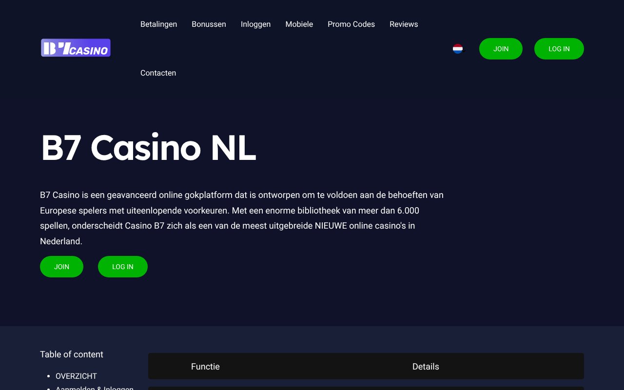 Screenshot of casinob7.com