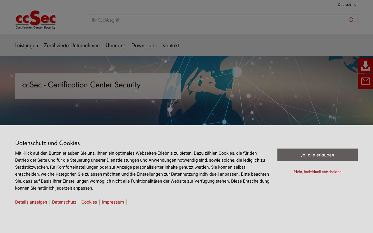 Screenshot of ccsec.de