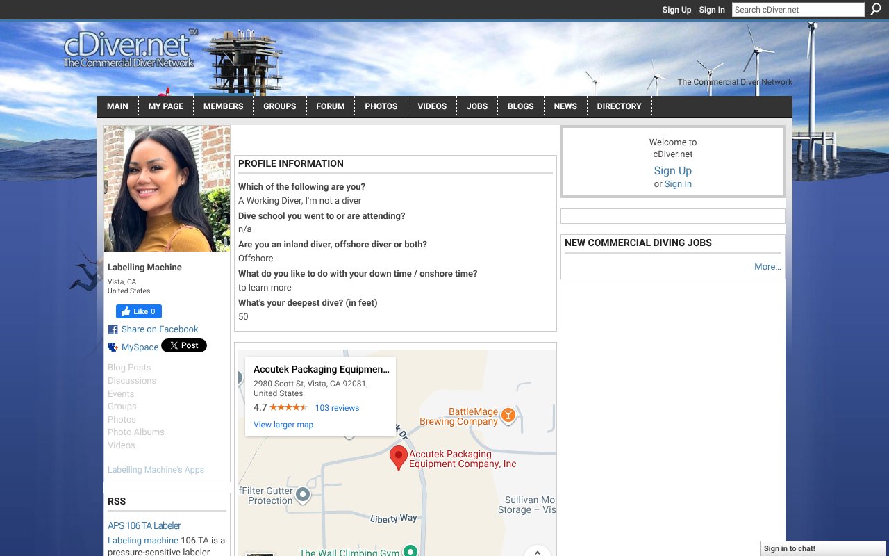 Screenshot of cdiver.net