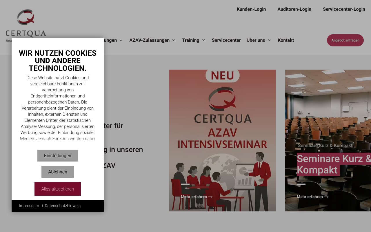 Screenshot of certqua.de
