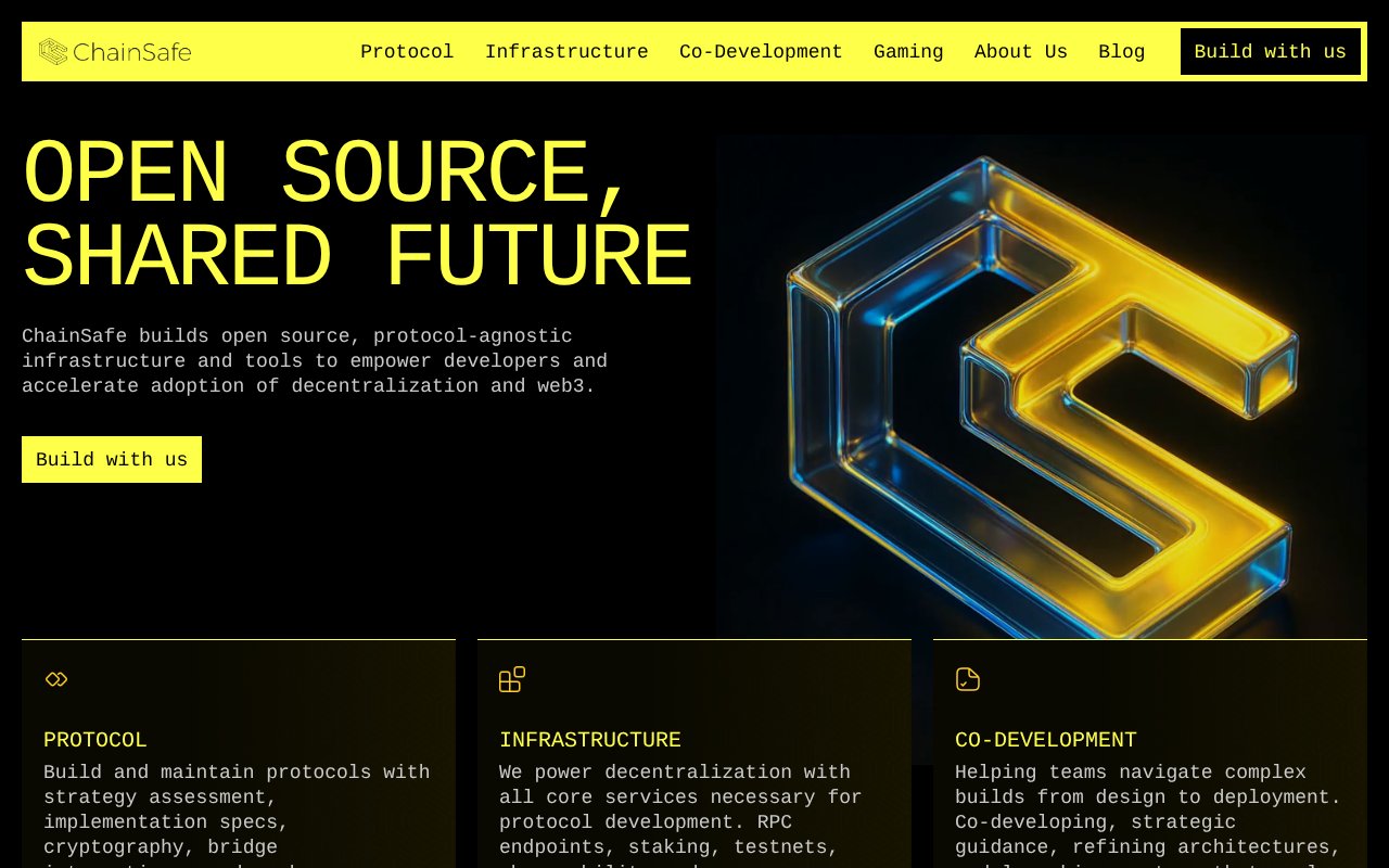 Screenshot of chainsafe.io