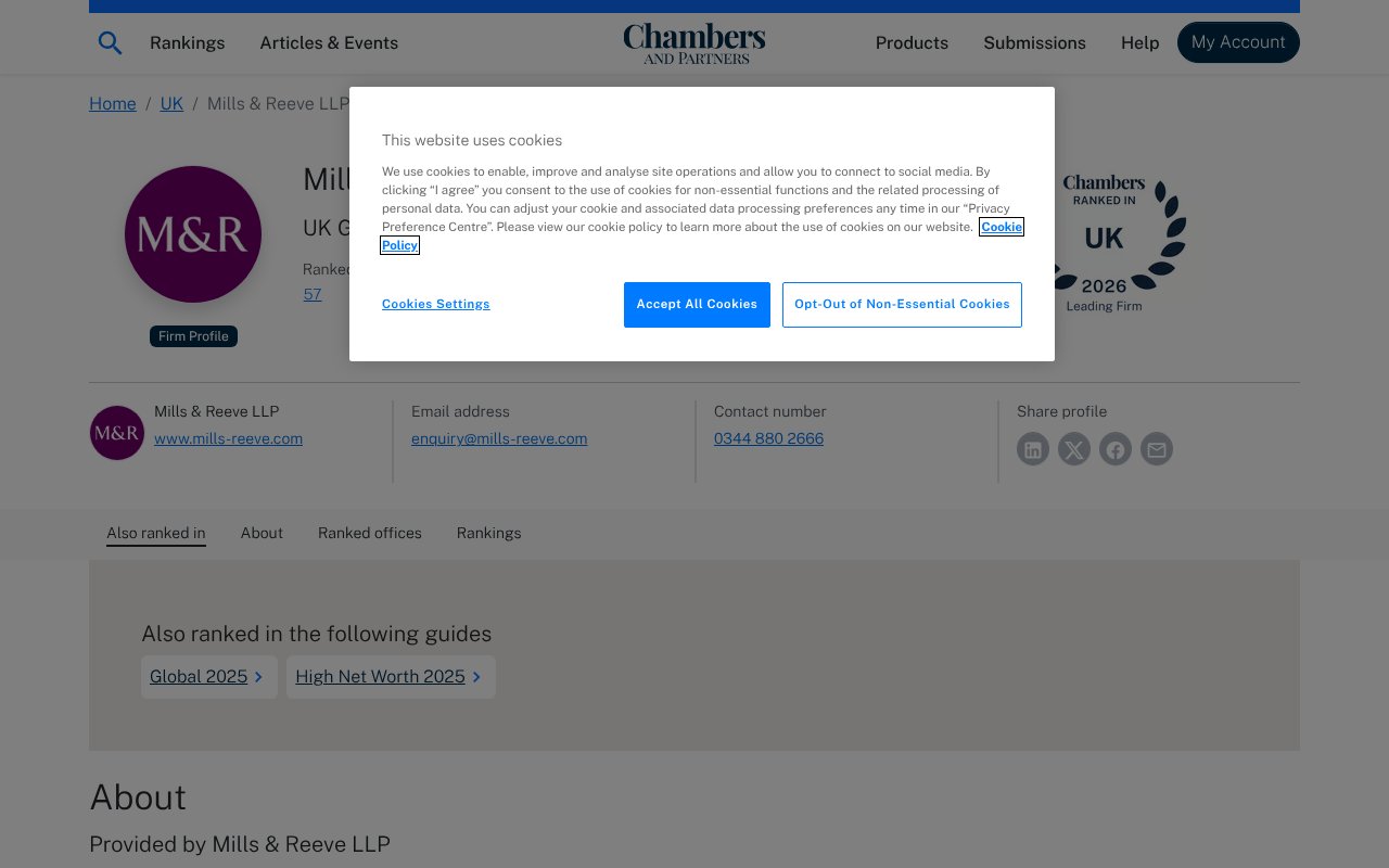 Screenshot of chambers.com