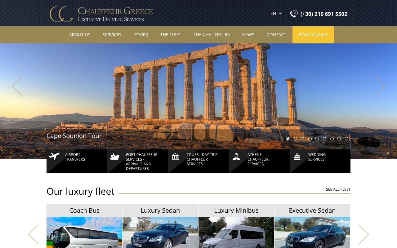 Screenshot of chauffeurgreece.com