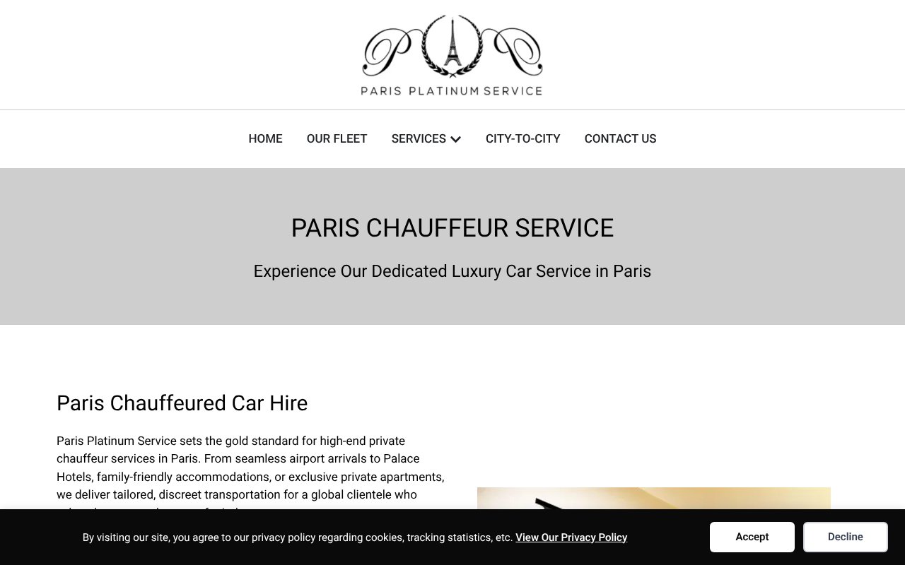 Screenshot of chauffeursparis.com
