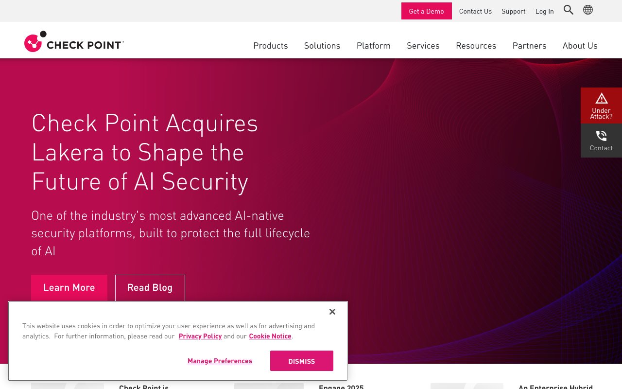 Screenshot of checkpoint.com