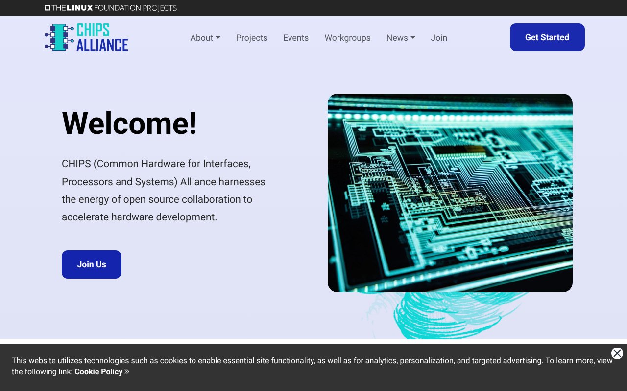 Screenshot of chipsalliance.org