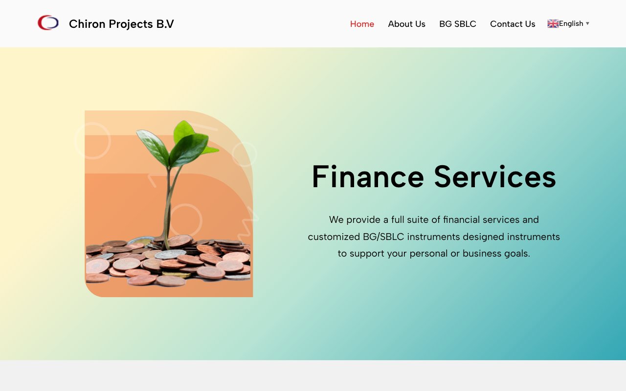 Screenshot of chironprojectsbv.com