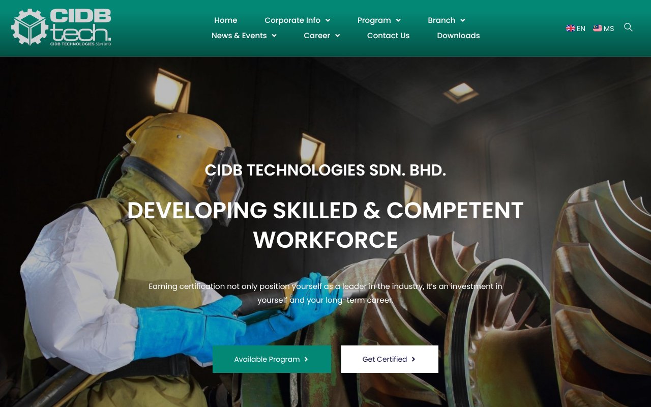 Screenshot of cidbtech.com.my