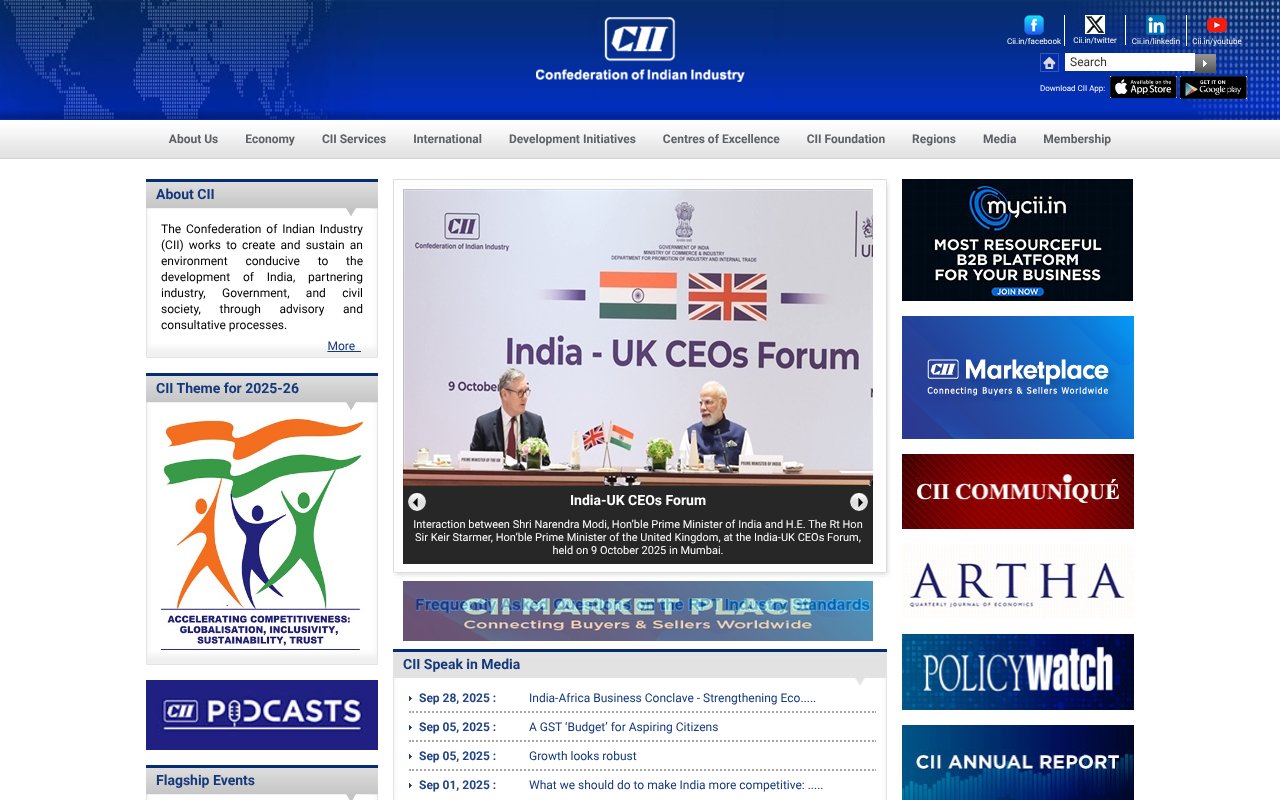 Screenshot of cii.in