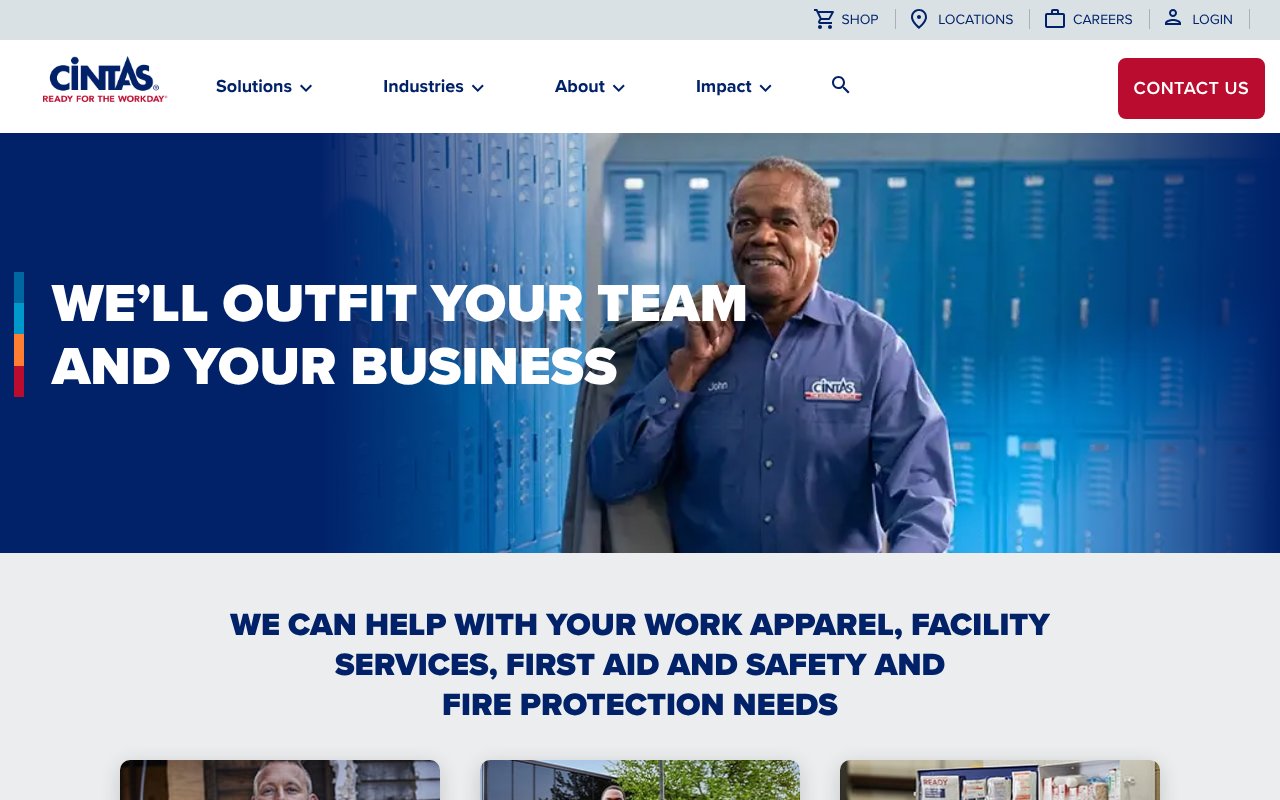 Screenshot of cintas.com
