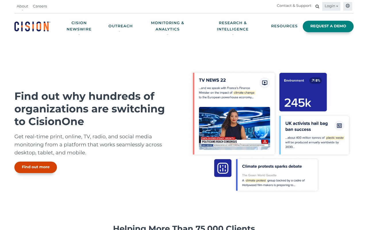 Screenshot of cision.asia