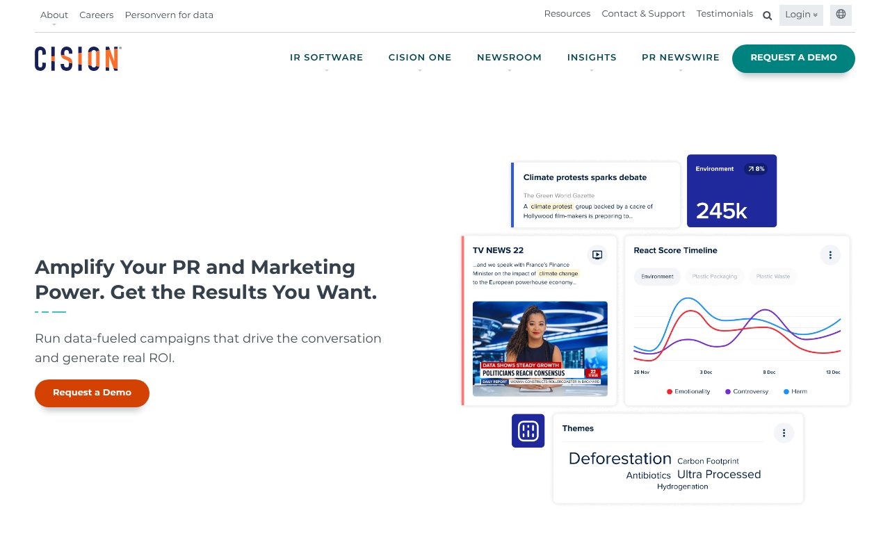 Screenshot of cision.dk